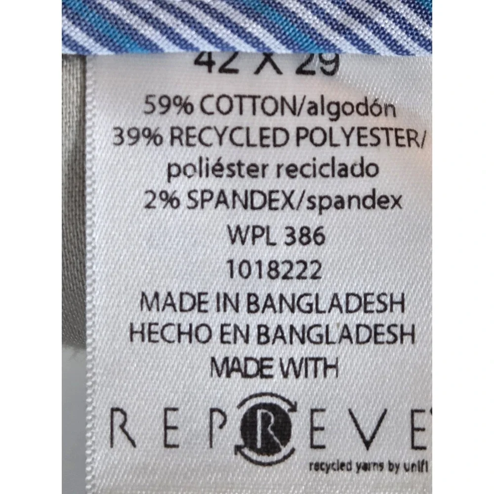 Haggar Straight Fit Men's 42x29 Sustainable Stretch‎ Chino Pants Flat Front NEW